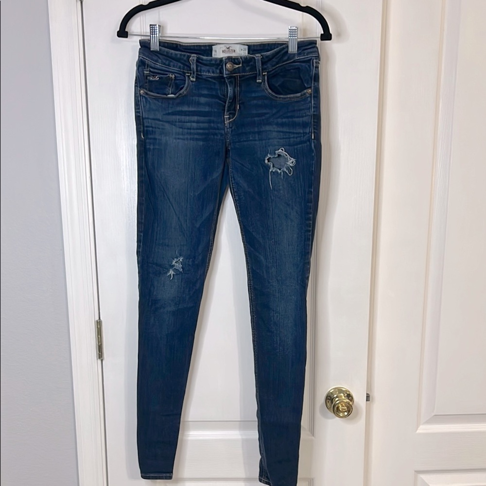 Hollister Blue Skinny Jeans Distressed Style